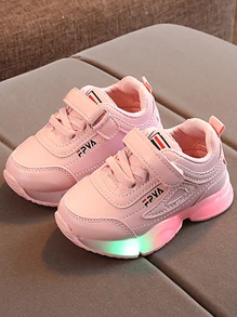 Boys And Girls Universal Casual Shoes Sneakers LED Light Up Shoes - 粉色 - 查看 1