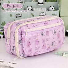 1pc Large Capacity Nine-Layer Pencil Case, Student Stationery Pencil Case, Stationery Storage Bag, School Supplies, Back To School Gift, (The Pattern On The Pen Bag Is Random, Only The Pen Bag Is Sold, Stationery Stickers Are Not Included)