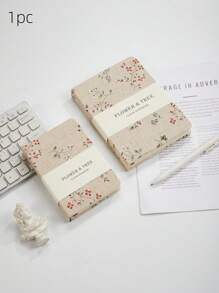 Sổ tay bìa vải dày A6 sáng tạo tối giản, sổ tay lập kế hoạch B6 có bìa in, trang nửa trống nửa dòng, di động cho học sinh - trắng - Xem 7