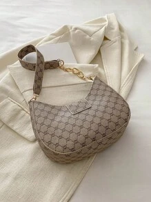 Mi Lightweight,Business Casual Small Zipper Hobo Bag Fashionable Black Metal Decor For Teen Girls Women College Students,Rookies & White-Collar Workers Perfect For Office,College,Work ,Business,Commute,Outdoors, Travel, Outings - Khaki - View 7