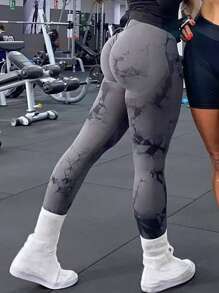 Summer Workout Tie Dye Seamless High Waisted Workout Leggings Women Scrunch Butt Lifting Yoga Gym Athletic Pants