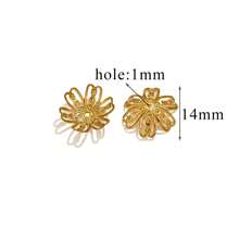 50pcs Stainless Steel Plated 18K Gold Hollow Flower Pedestal Plated Diy Handmade Flower Pedestal Bead Cap Beaded Jewelry Accessories