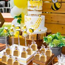 20/50 件蜜蜂主题礼品盒，白色牛皮纸，创意手持派对礼品，节日派对用品，动物主题装饰品 - 彩色 - 查看 7