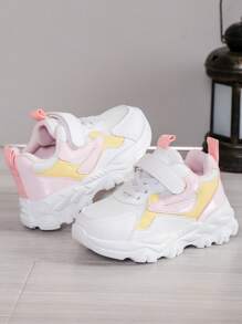 女童休闲运动鞋，软橡胶防滑鞋底，幼儿步行鞋，春秋季 - 粉色 - 查看 1