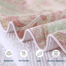 LISSTHER 3pcs 600 TC Duvet Cover Set (Without Core), Vintage Classic Paisley Print, Soft Breathable & Skin-Friendly Bedding Set,  Include 1 Duvet Cover And 2 Pillow Case, Suitable For Home, All-Seasons - 粉色 - 查看 4