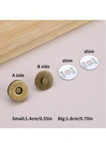 1/3/6pcs Magnetic Alloy Snap Closure, Hand Sewn Magnetic Snaps For DIY Fashion Crafts, Vintage Bag Metal Clasp Turn Locks Twist Button, For Shoulder Bags & Clothes, Diy Crafts Accessory, For Diy Handbag, Leather Craft Bag Purse, Hardware Elegant Golden Bag Accessories, Handmade Bag Accessories