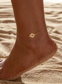 1 pieza Tobillera elegante de acero inoxidable ajustable, accesorio de moda para mujeres, joyería de playa de verano - Calcetín - Ver 1