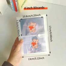 3/4/5/6/7 Inch Frosted Transparent Snap Button Photo Album, 80/160/200 Card Slots, Suitable For Storing Photos And Postcards