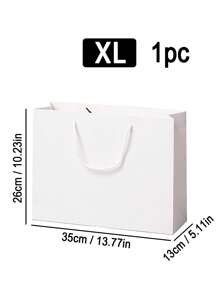 1 件白色多尺寸礼品袋、节日礼品袋、服装包装袋、购物袋、手提袋 - 白色 - 查看 10