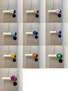 1pc Floral Door Handle Cover In Beige, Silent Anti-Collision Door Protector, Effectively Prevents Damage To Walls And Door Locks, Anti-Static Door Handle