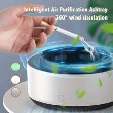 1 pieza de Purificador de Aire Inteligente, Cenicero - Elimina instantáneamente el humo de segunda mano y el olor a tabaco, portátil, compacto y eficiente energéticamente - Pilas no incluidas, accesorios ideales para fumar en el hogar y el coche
