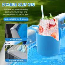 1pc Of Poolside Cup Holder, Plastic Drink Holder, Suitable For Swimming Pool, Stylish Ground Pool Drink Holder, Suitable For Parties, Suitable For Most Frame Pools, Includes Multiple Components - Pool Accessories