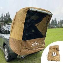Car Awning Canopy Car Tent Portable Camping Awnings Car Trunk Tent SUV Awning Shelter Rear Sunshade Canopy Waterproof Tailgate Shade Awning - Yellow Brown - View 3