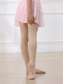 4 Pairs Solid Color Children's Dance Tights, Lightweight Stirrup Pantyhose With Open Toe, Suitable For Summer