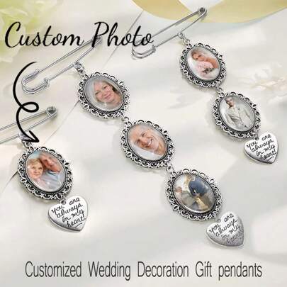 Buquê de noiva personalizado, Fotos do buquê, Salão de homenagens para casamento, Lembranças comemorativas, Presentes de casamento, Gravado, Inox, Colorido, Fofo, Adorável, Divertido, Kawaii, Y2K, Elegante, Unissex, Casual, Personalizado, Único, Presentes ideais para ele, Presentes ideais para ela, Para ela, Namorado, Namorada, Família, Amigos, Clima de férias, Acessórios de vestuário, Edição de Halloween, Decoração de outono