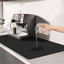 1 pieza Alfombrilla de secado de platos de unicolor, alfombrilla antideslizante, absorbente y resistente al desgaste para máquina de café, alfombrilla de lodo de diatomeas suave para drenaje, alfombrilla para barra de restaurante, alfombrilla para mascotas, alfombrilla para vajilla, alfombrilla para baño, alfombrilla para encimera, con decoración de mesa, suministros de cocina para el hogar