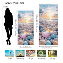 1 pièce Serviette de plage en forme de cœur, cadeaux pour les voyages, les vacances, la piscine, le camping, essentiel pour les adultes, les femmes et les hommes en été, vacances