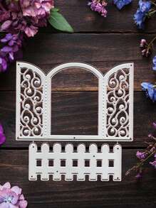 Troqueles de corte de metal para ventanas y cercas, plantillas para estarcir, troqueles para hacer tarjetas de felicitación, manualidades de recortes de papel para tarjetas, plantillas de troquelado para hacer tarjetas de regalo