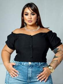 Plus Size Blouses - màu đen - Xem 1