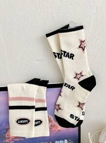 20 pares/10 pares/1 par Calcetines de equipo de bloque de color gruesos y absorbentes para niñas preadolescentes/adolescentes, calcetines cálidos, calcetines de equipo para todas las estaciones, primavera/verano, otoño/invierno, calcetines deportivos, regalos para niñas, regalos para niños, regalos para mamá, regalos para papá, ropa de invierno para niñas, ropa de invierno para niños, regalos festivos, estilo aleatorio