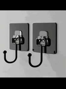 1pc Strong Adhesive Hooks Kitchen Wall Hooks (Max) Nail-Free Adhesive Coat Hangers With Stainless Steel Hooks Reusable Practical Towel Shower Cap Hooks