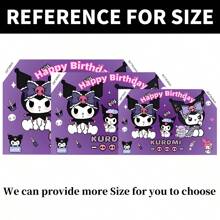 Sanrio 1 pezzo Licenza Sanrio Kulomie viola Decorazione per feste di compleanno, sfondo decorativo a tema cartone animato, accessori perfetti per decorazioni di doccia e festa, tappezzeria da camera da letto, sfondo fotografico, dimensioni 82,7*59,1*39,4/39,4*29,5 pollici