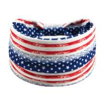 4 件/套美国国旗瑜伽运动头带，宽独立日弹力吸汗头巾，适合跑步、健身、波西米亚风格，适合春季、夏季、秋季 - 藍色 - 查看 4