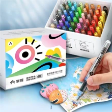 120/80/60/48/36/24/12 Pcs/Set Acrylic Marker Pens, Soft Tip Liquid Marker Pens For Students, Non-Transparent Overlapping Watercolor Pens, High-Quality Art Supplies For DIY, Marking, Lettering, Coloring