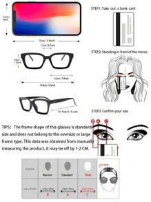 3副塑料几何全框豹纹透明眼镜，女士款，适合街头摄影、节日礼物、时尚配饰