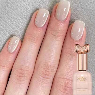 annies 10ml/1pc 月光乳白色猫眼指甲油凝胶，2025年新品闪亮瓷白色玻璃珠猫眼UV/LED凝胶抛光，美甲DIY