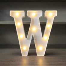 1pc LED Strip Light Marquee Sign - White Illuminated Letter Decoration For Home, Wedding, Birthday And Party - Waterproof Bulbs, 6.3" Height, PVC Material, Battery Powered Box, Ideal For Bar Or Desktop Decor