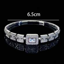 1pc Bracelet, New Hot-Selling Square Cubic Zirconia Design, Fashionable High-End Classic Daily Versatile Accessory
