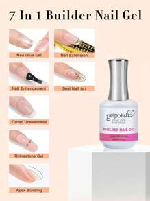 15ml Gel per unghie trasparente per rinforzare, estendere e applicare come base, in bottiglia, da polimerizzare con lampada UV/LED