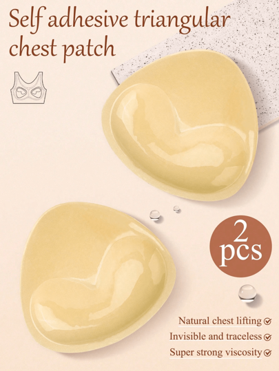 Triangle Shape Push Up Silicone Bra Petals For Small Bust, Double-Sided Sticky Invisible Bra Pads