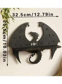 1pc Creative Dragon Shaped Crystal Wall Shelf, Home Decor Wall Mount Storage Rack For Bedroom, Bathroom, Jewelry And Cosmetics - Black - View 7