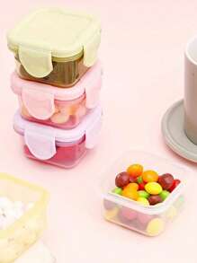 1 件迷你食品储存盒、迷你透明容器、带盖密封盒、透明食品储存盒、厨房午餐盒冰箱密封容器、矩形塑料密封储存盒小食品容器塑料密封盒、多功能调味品盒、厨房用品学校用品、圣诞礼物