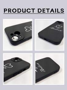 Coque de téléphone personnalisée, coque de téléphone personnalisée avec nom, coque de téléphone avec initiale, coque de téléphone en silicone personnalisable, coque de téléphone personnalisée avec nom en forme de cœur, compatible avec les coques de téléphone , Apple, Galaxy, compatible avec 16, 16 Pro Max, 16 Pro, 16 Plus