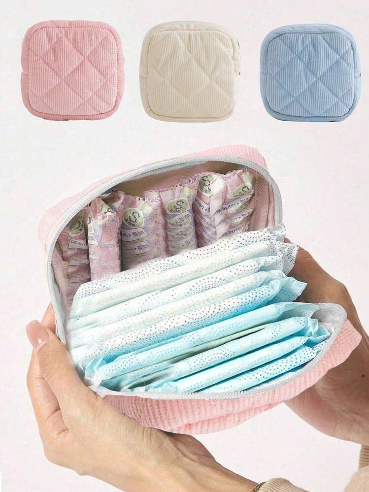 1 pièce Sac de rangement pour serviettes hygiéniques, sac de rangement portable, grande capacité, style simple, utilisé pour ranger les serviettes hygiéniques, les protège-slips et les tampons, une nécessité pour les filles, un bon choix pour le sac de maquillage de voyage, les fournitures scolaires, les essentiels de voyage, le sac de maquillage, les articles de toilette essentiels pour les vacances, le sac de rangement pour le maquillage, le sac de maquillage, le sac à maquillage, l'organiseur de maquillage, l'impression léopard d'hiver, le cadeau de chien saucisse pour les femmes