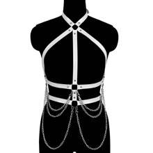 Adjustable Punk Style Leather Body Chain, Waist Belt, Belly Chain, Suitable For Women And Girls, Party Accessories - A - View 17