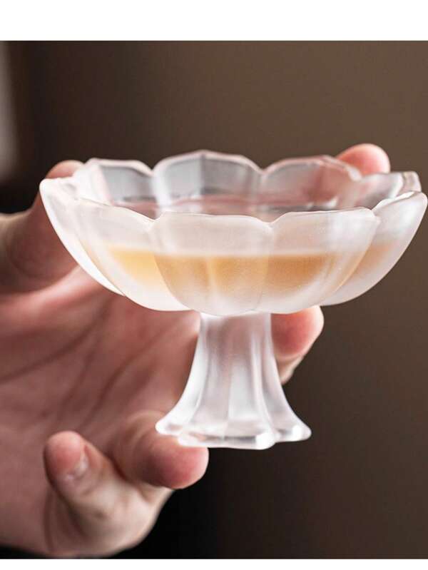1 pièce/4 pièces Plateau à thé à pied élevé chinois, plateau en verre dépoli lotus, plateau à gâteau, plateau de dessert pour thé de l'après-midi, plateau raffiné, petit plateau à dessert, fournitures scolaires, cadeaux de Noël
