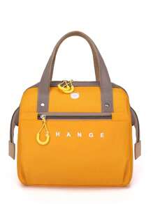 Bebé Bolsa de pañales con estampado de letra & con patrón de oso - Amarillo - Ver 11