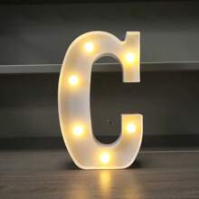 1pc LED Strip Light Marquee Sign - White Illuminated Letter Decoration For Home, Wedding, Birthday And Party - Waterproof Bulbs, 6.3" Height, PVC Material, Battery Powered Box, Ideal For Bar Or Desktop Decor
