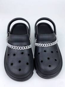 Punk Style Hollow Out Decorative Shoe Chains, Removable Accessory Decoration For Sandals, Beach Shoes, Men & Women