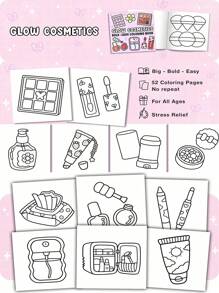 Sách tô màu dành cho người lớn 56 trang, thiết kế đơn giản và nổi bật giúp thư giãn, bao gồm mỹ phẩm, chăm sóc da (tô màu đơn giản và nổi bật), các hoạt động tô màu thủ công thú vị, phù hợp làm văn phòng phẩm, đồ dùng học tập, món quà tuyệt vời cho các cô gái, mùa cưới, Ngày của Mẹ. - Sổ phác thảo - Xem 3