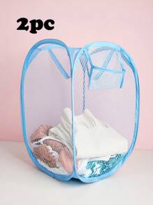 1pc/2pcs Collapsible Laundry Basket With Handles And Side Pockets, Multi-Color Options Laundry Hamper, Washing Basket Bathroom Organizer, Basket, Storage Basket, Foldable Laundry Basket