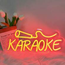 Fomzze Karaoke Neon Lights, Music Neon Lights, Wall Decorations, Suitable For Wall Art Decoration In Music Bars, Pubs, Clubs, Karaoke Venues, Illuminating Your Space, Red, 5V USB Power Supply