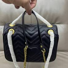 Fashion Love G-G Crossbody Bag Women's Bag Chain Small Bag Saddle Bag Marmont Women's Shoulder Bag - 黑色 - 查看 6