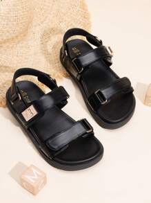 Girls Sandals Two Strapped Casual Open Toe Sandals Little Kid/Big Kid - 黑色 - 查看 1