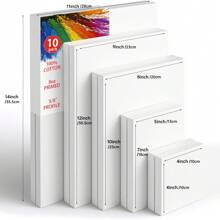 Gerahmte Leinwandmalerei, 1/3/6 Stücke Wertepaket, 8 Unzen dreifach grundierte weiße Leinwand zum Malen, für Aquarell, Öl, Acryl und Gusskunst, große Leinwandrahmen, DIY-Malutensilien, Schulanfang, Schulbedarf