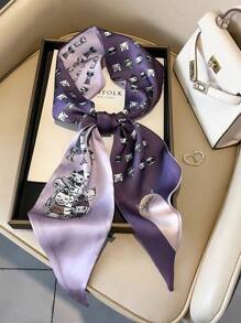 1入組女士春夏款休閒模擬絲質圍巾，專業印花圍巾適用於脖子、頭巾，薄型裝飾圍巾或腰帶，頭巾時尚髮箍 - A - 查看 27